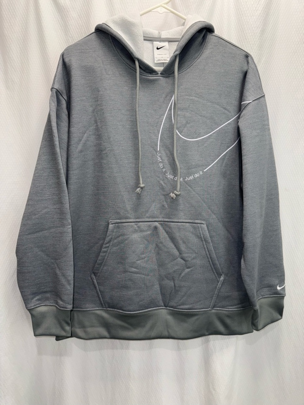 NWT Nike Therma-Fit Oversized Fit Women’s L Training Running Fleece Gray Hoodie